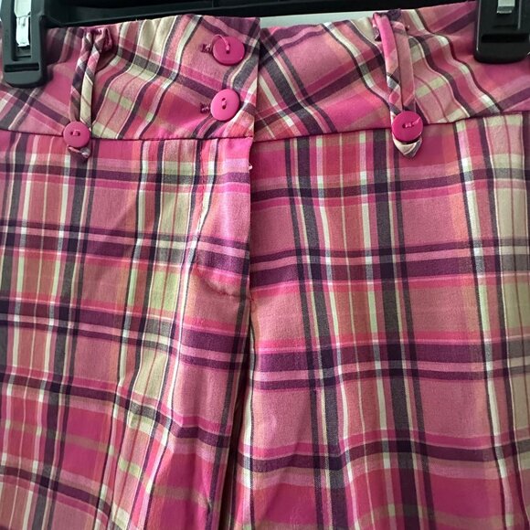 Pink Plaid Knee-Length Shorts Womens XL Avenue Polyester & Rayon Blend Stylish & - Picture 5 of 7